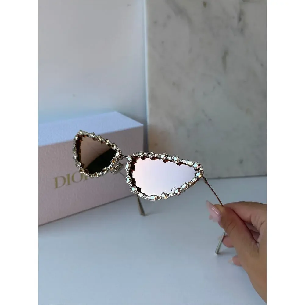 NEW Dior MissDior B1U Sunglasses in Gold Crystal Embellished